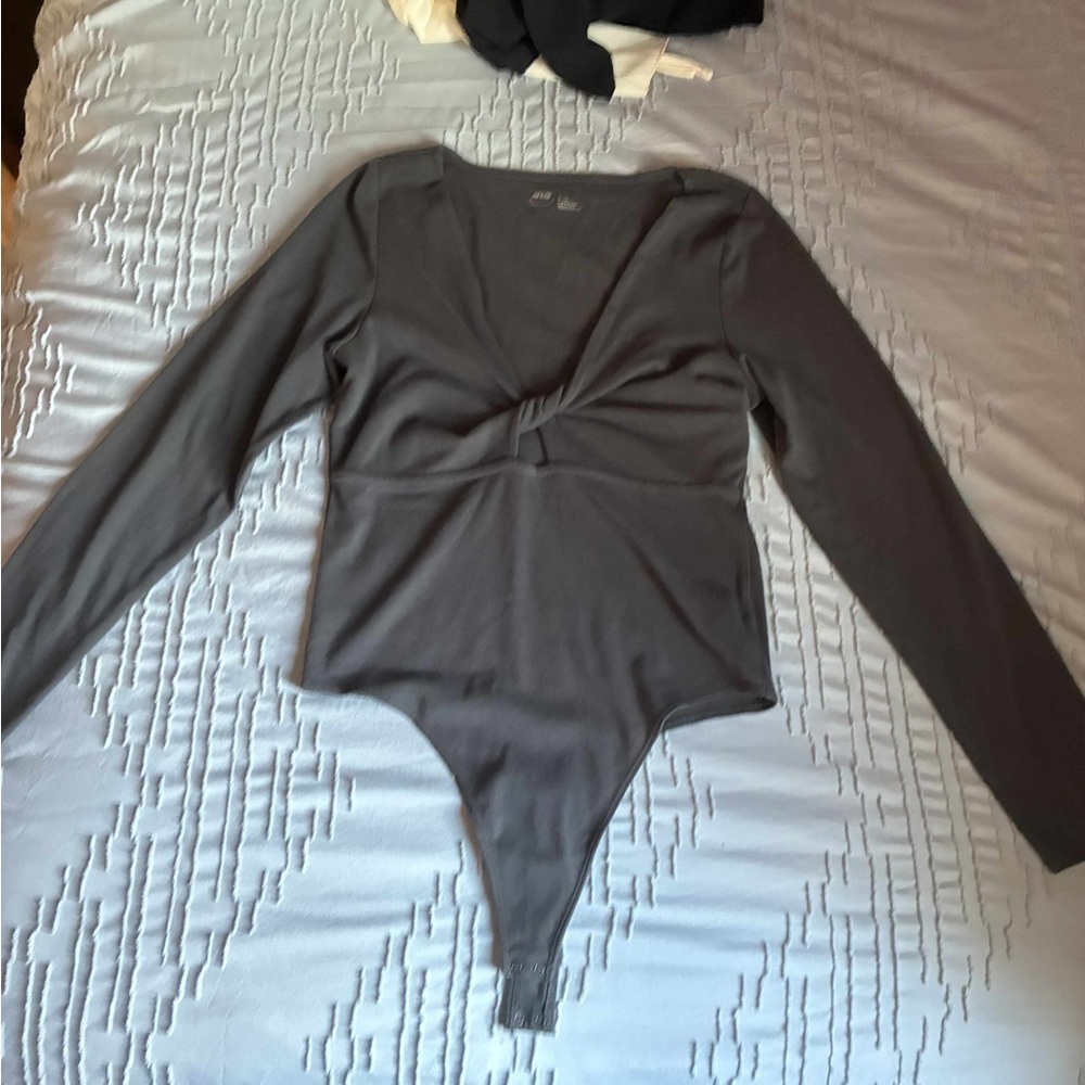 Aerie Black Long Sleeve Bodysuit